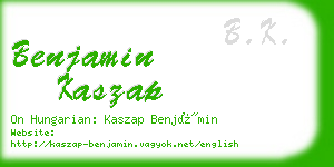 benjamin kaszap business card